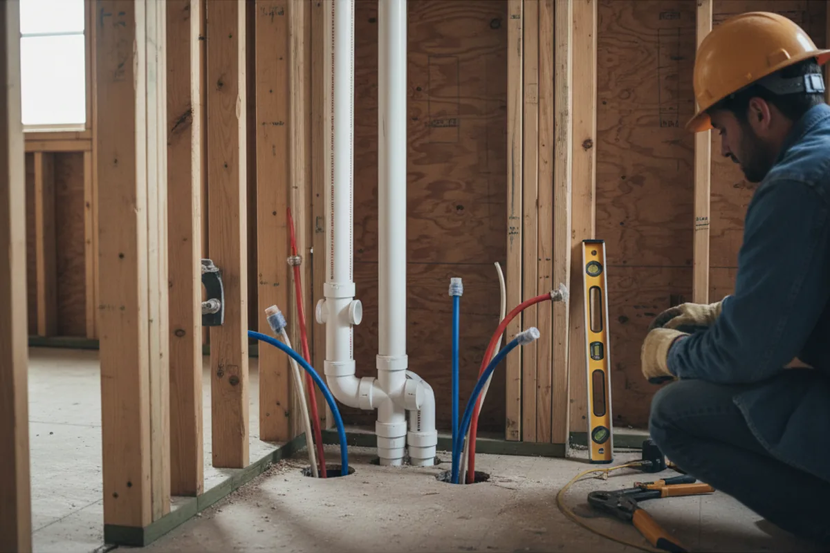 Drain and supply rough-in during Toilet Repair and Installation in Badin